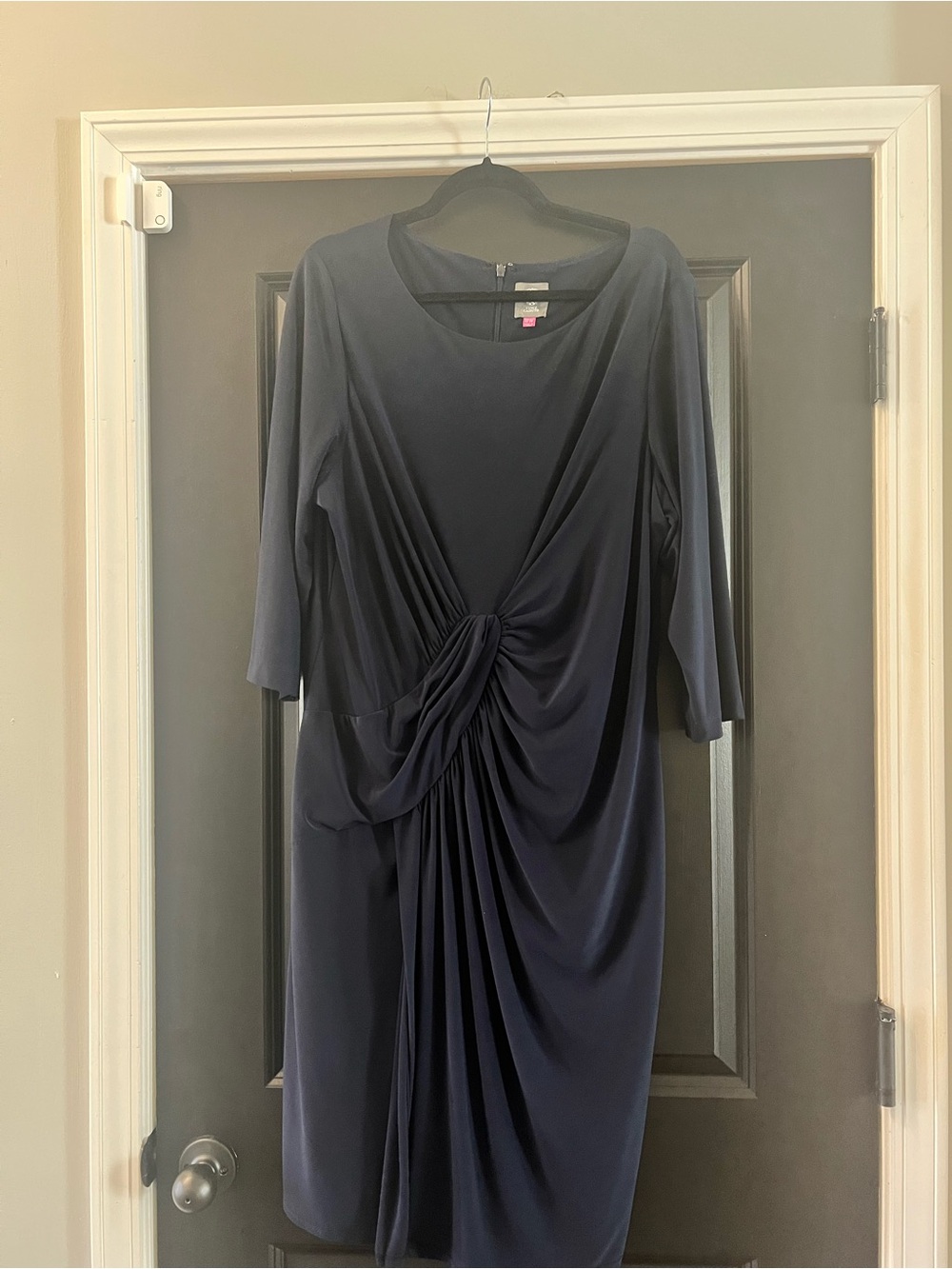 Vince Camuto Navy Blue Ruched Twist Front Dress Plus Size 18W